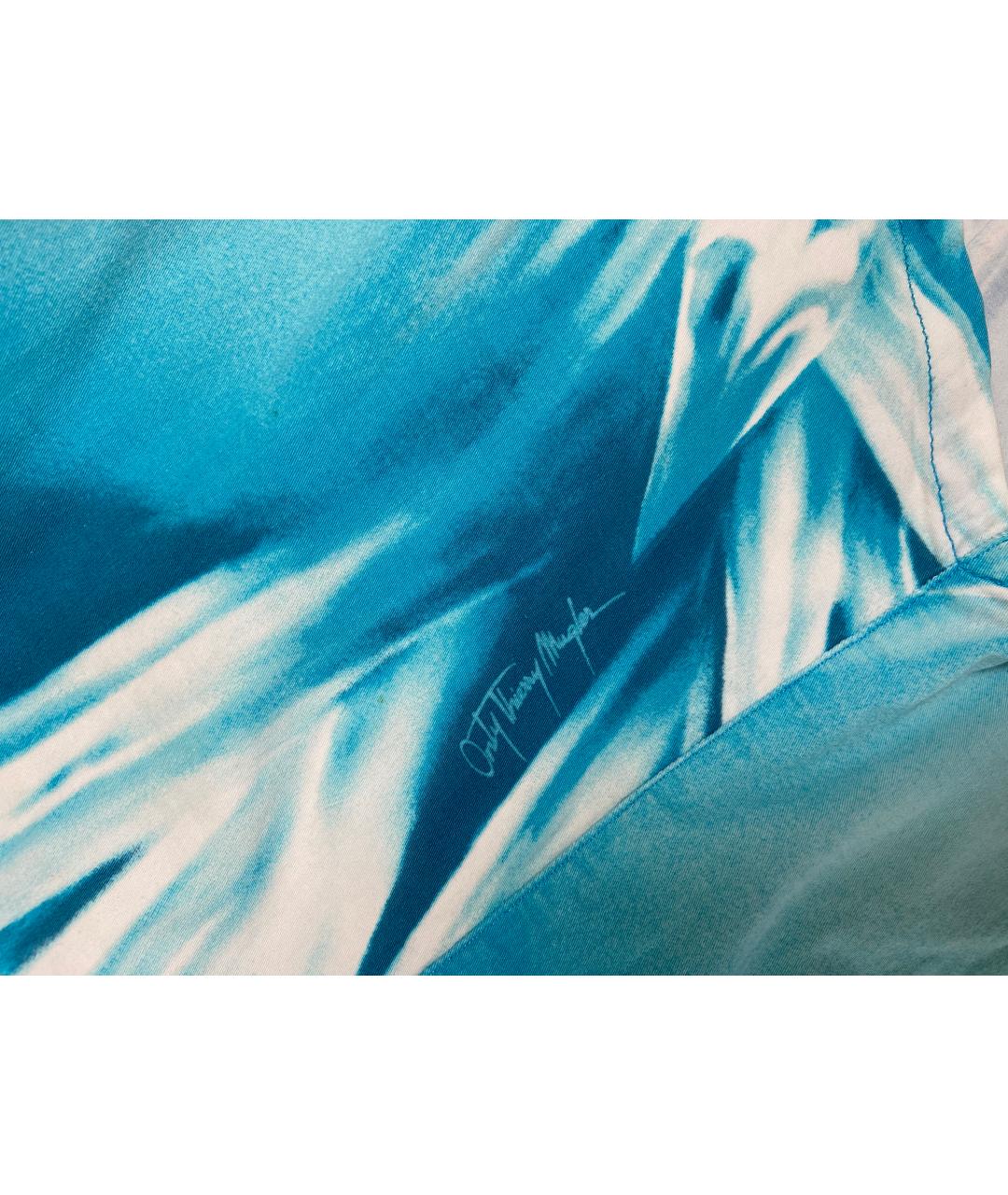 THIERRY MUGLER VINTAGE Голубая хлопковая юбка миди, фото 4