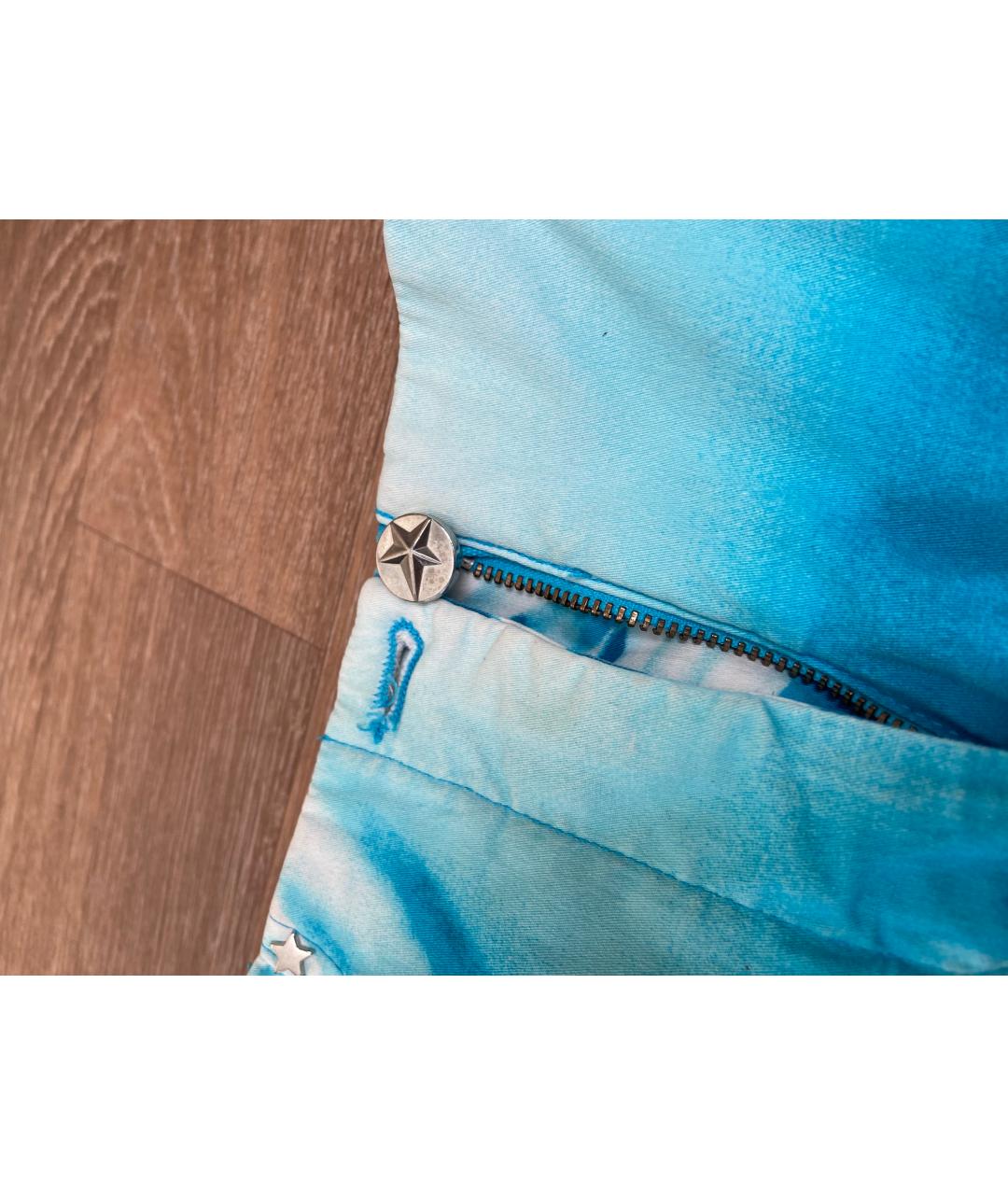THIERRY MUGLER VINTAGE Голубая хлопковая юбка миди, фото 3