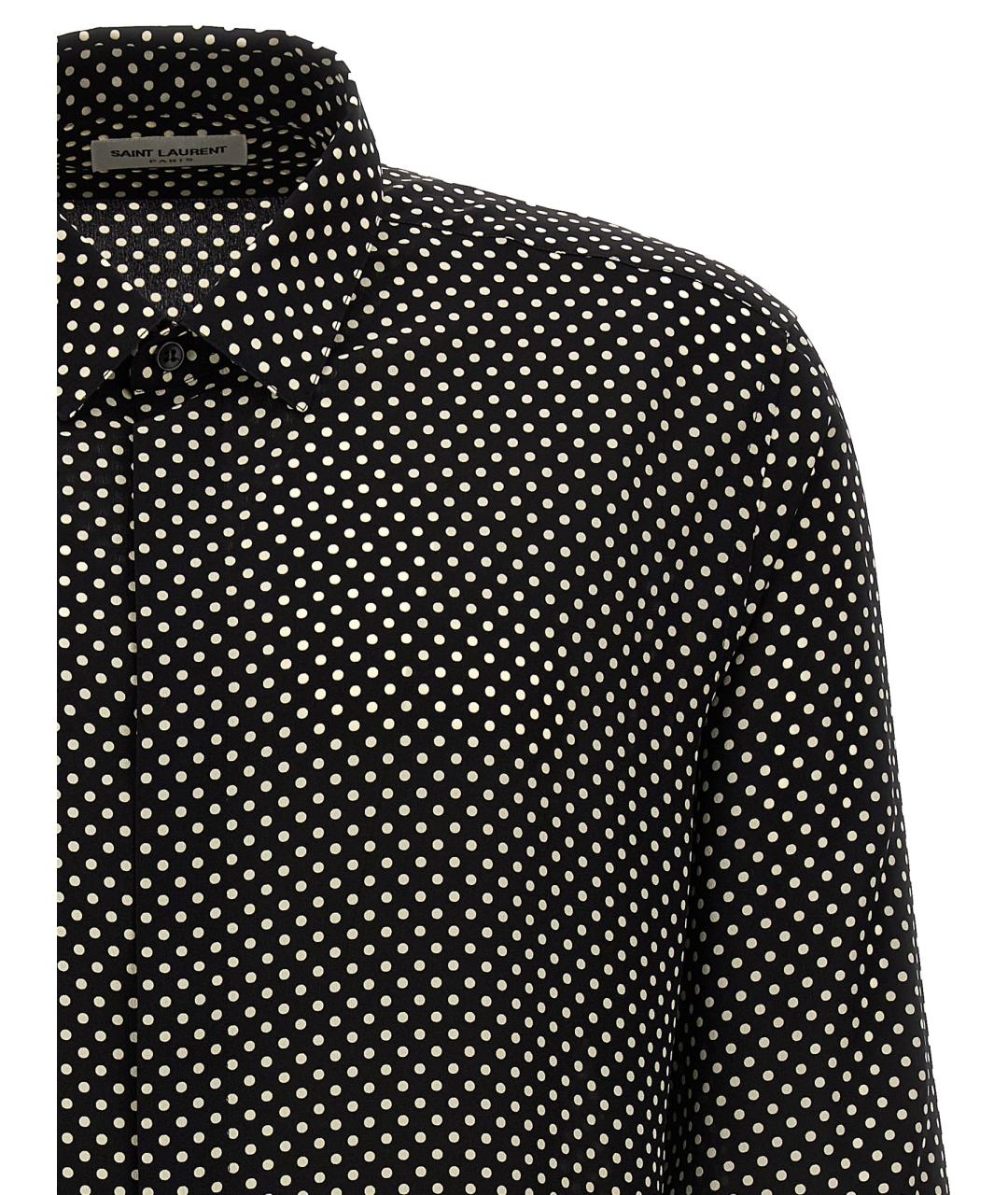 SAINT LAURENT Черная шелковая кэжуал рубашка, фото 3