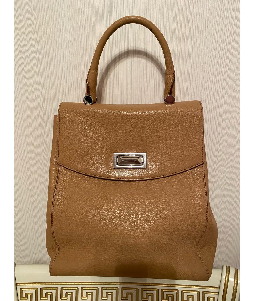 MAX MARA Коричневый кожаный рюкзак, фото 9