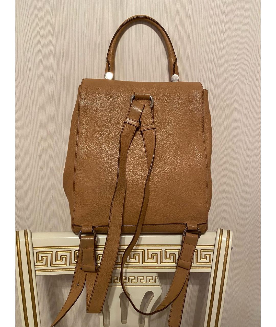 MAX MARA Коричневый кожаный рюкзак, фото 3