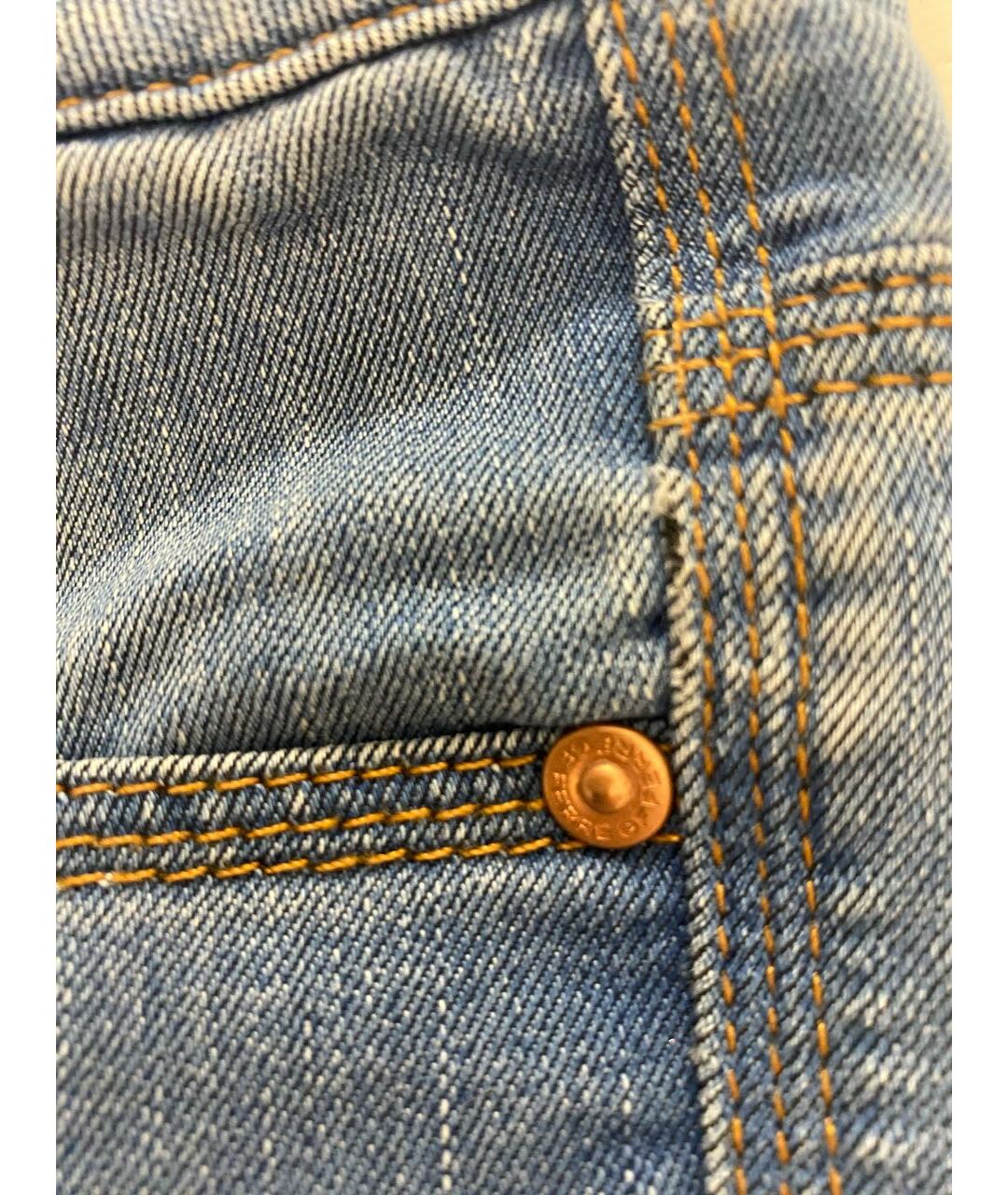 GIANFRANCO FERRE Голубые хлопковые прямые джинсы, фото 3