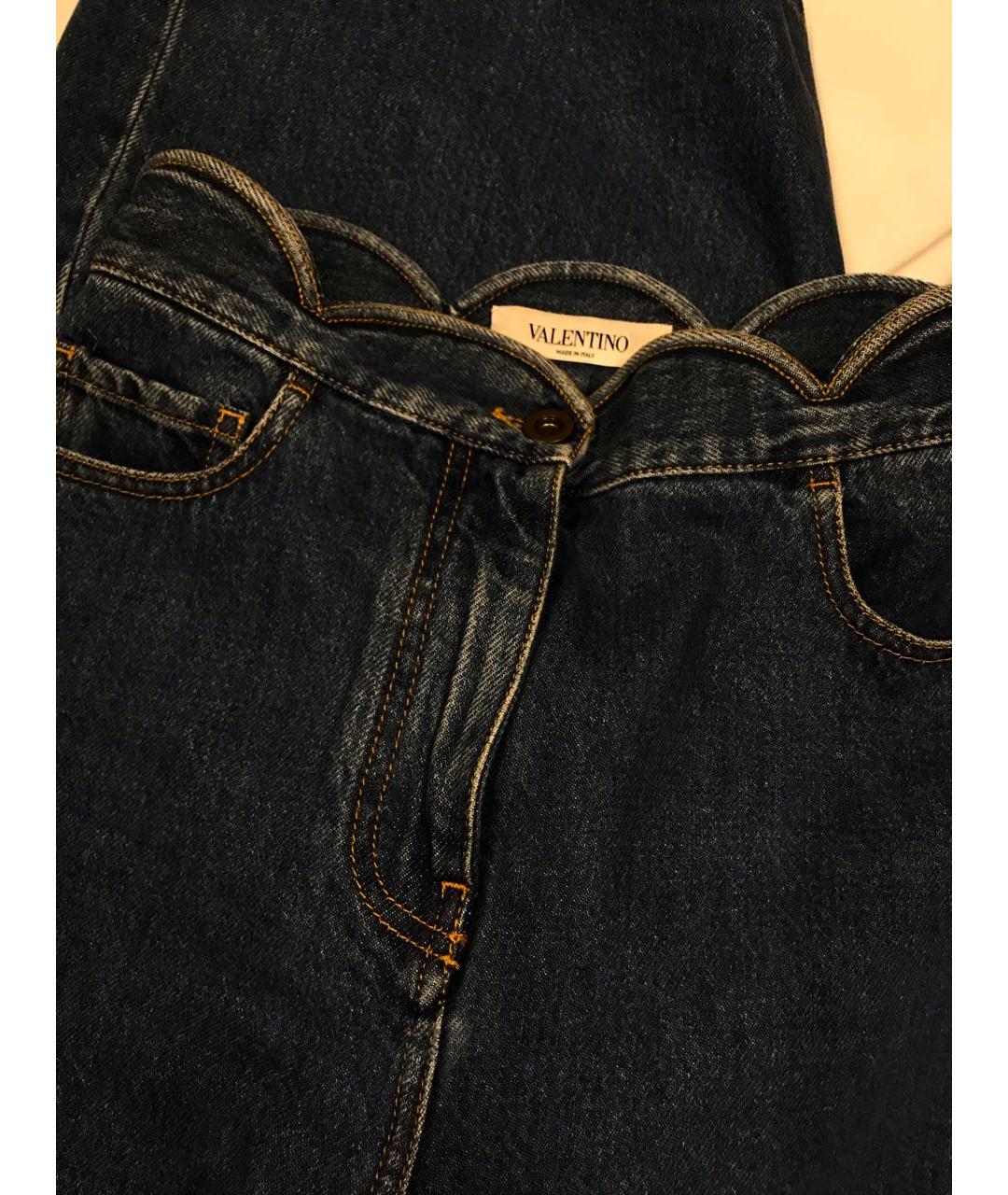 VALENTINO Синие хлопковые джинсы клеш, фото 4