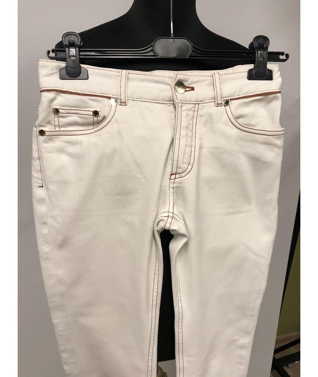 LORO PIANA Белые хлопковые джинсы слим, фото 2