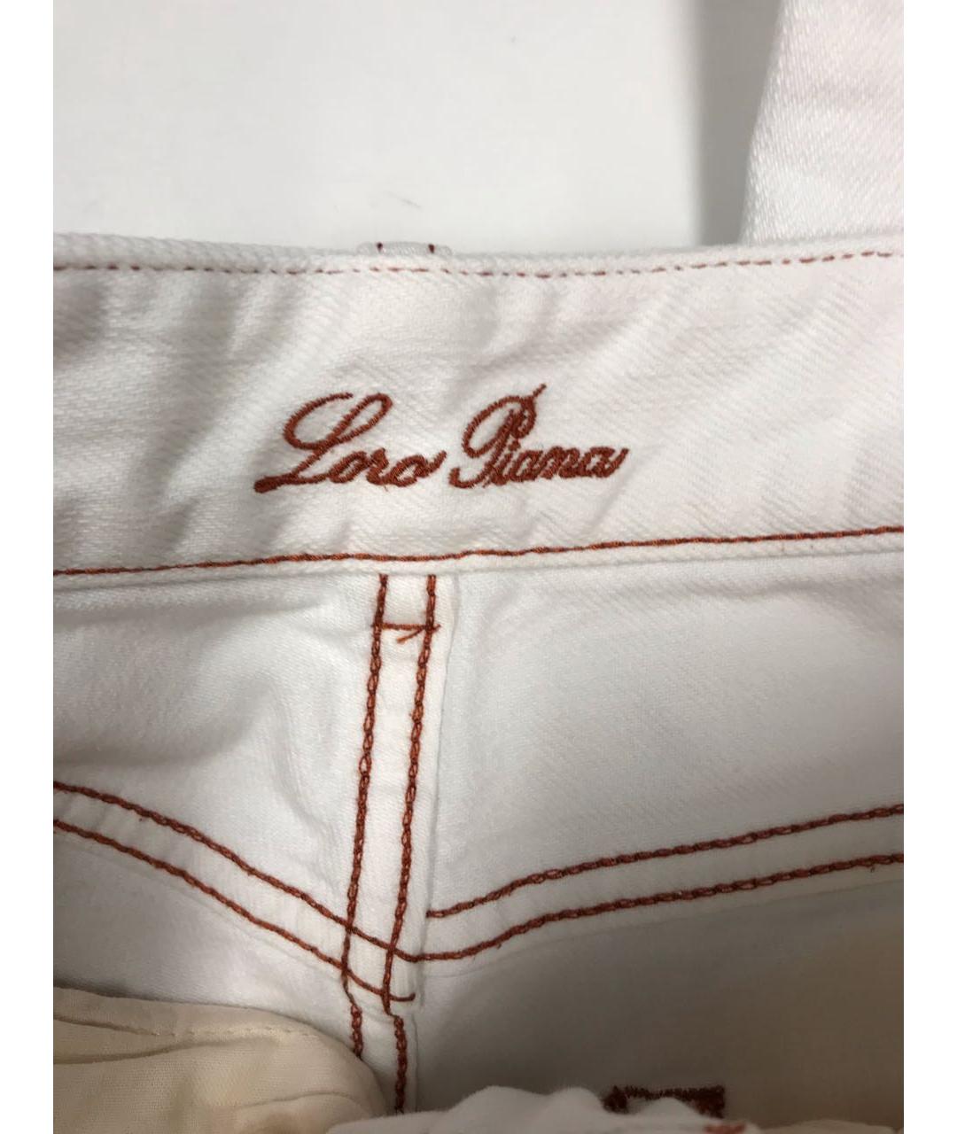 LORO PIANA Белые хлопковые джинсы слим, фото 7