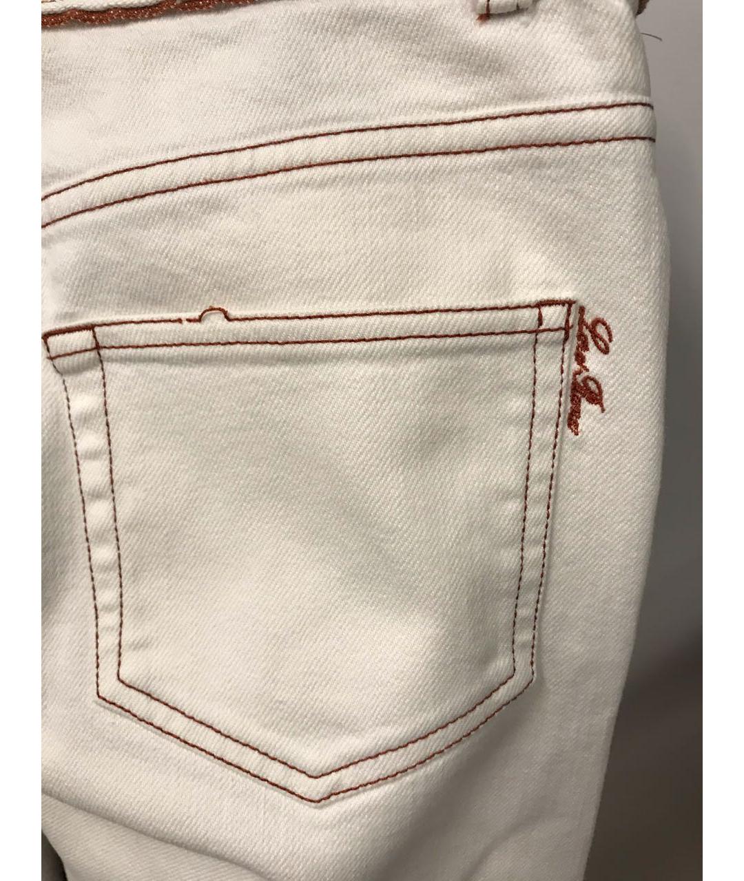 LORO PIANA Белые хлопковые джинсы слим, фото 5