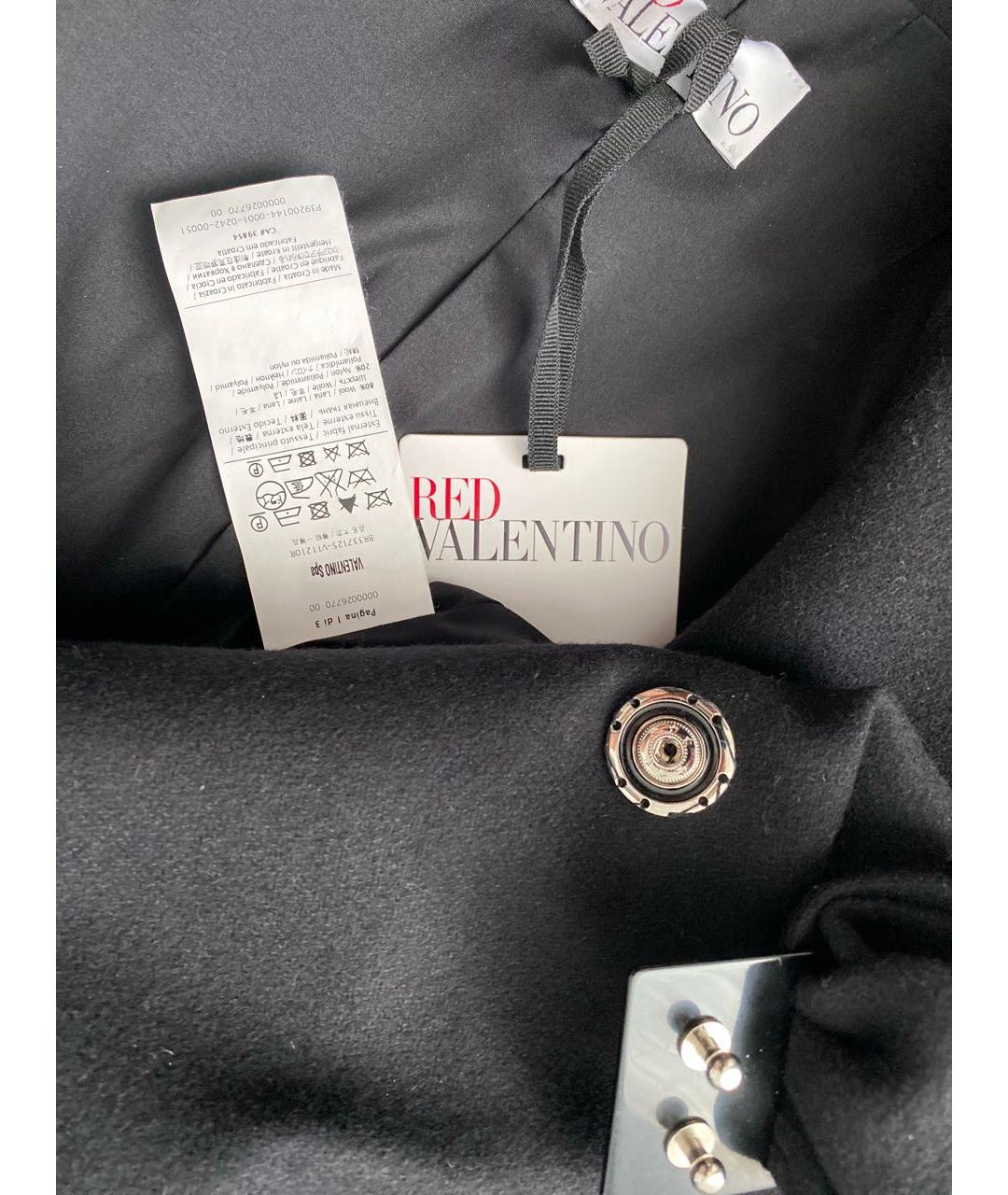 RED VALENTINO Черное шерстяное пальто, фото 2