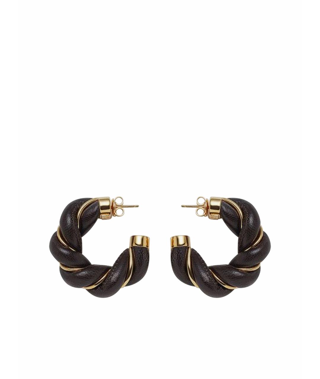 BOTTEGA VENETA Коричневые серебряные серьги, фото 1