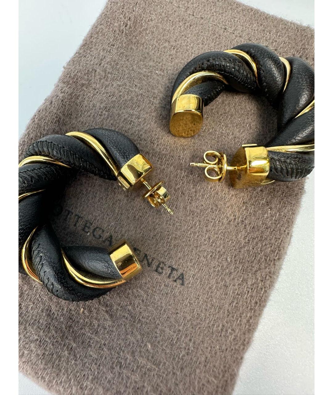 BOTTEGA VENETA Коричневые серебряные серьги, фото 4