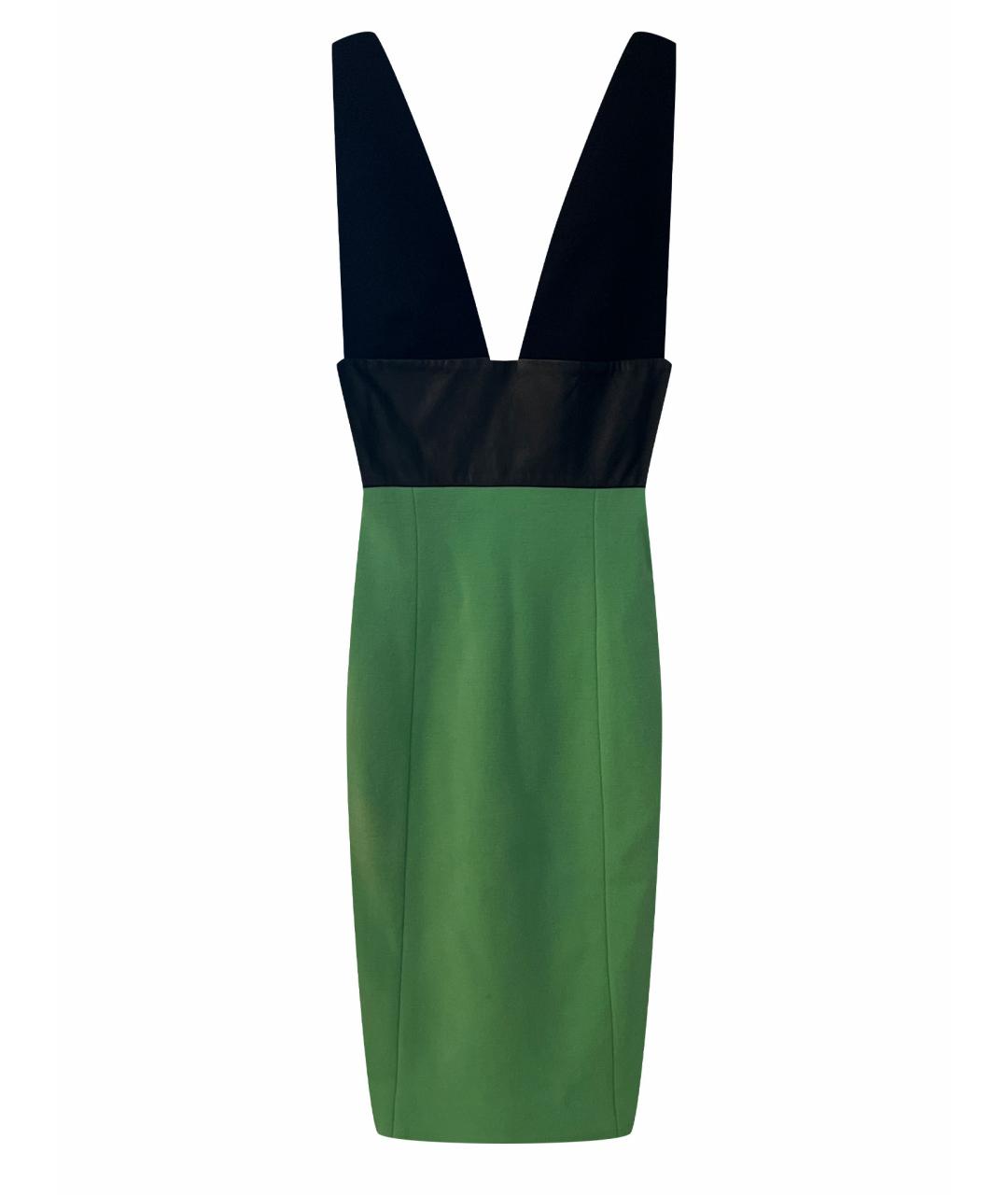 FAUSTO PUGLISI Зеленые шерстяное коктейльное платье, фото 1