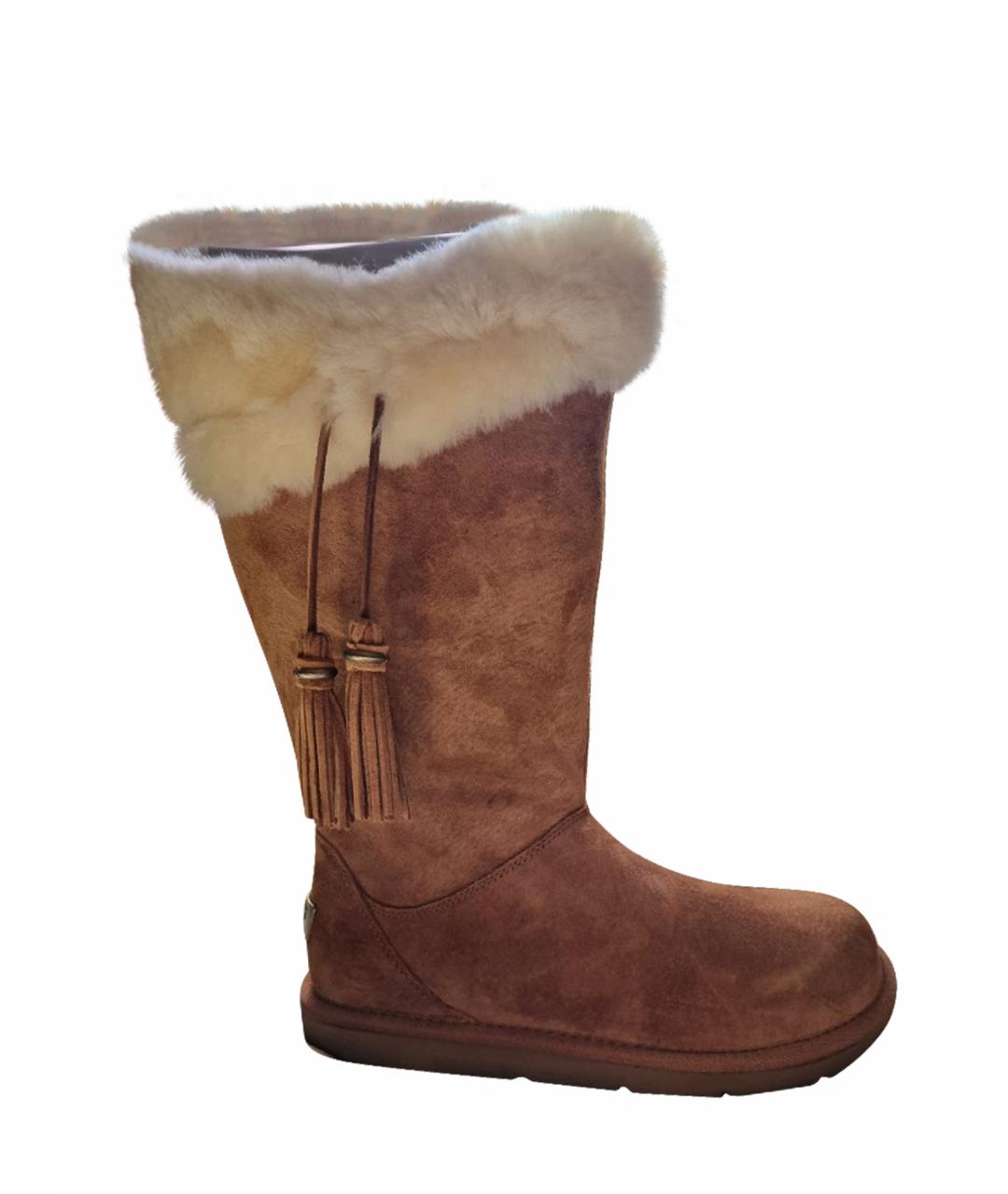 UGG AUSTRALIA Бежевые замшевые сапоги, фото 1