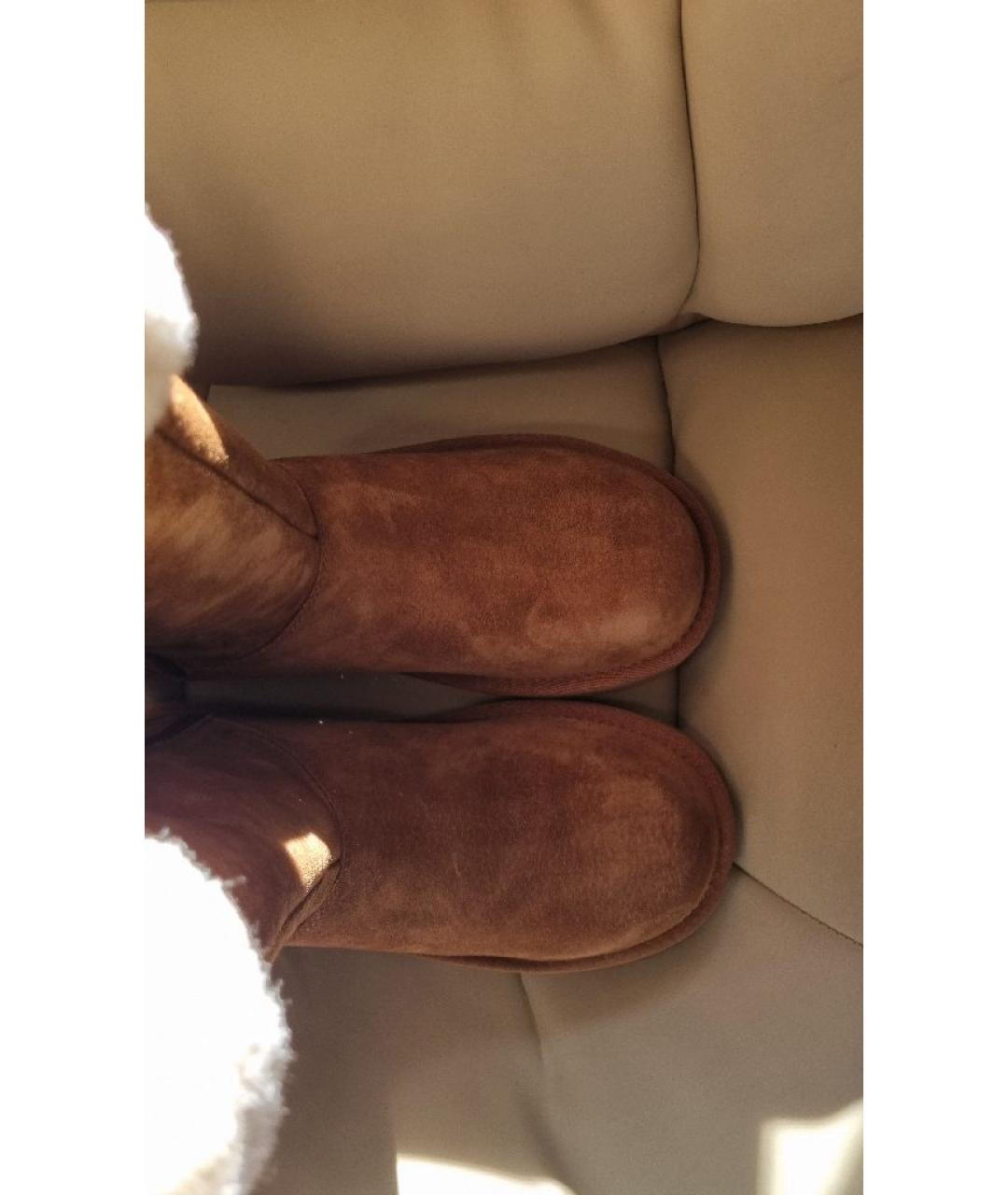 UGG AUSTRALIA Бежевые замшевые сапоги, фото 3