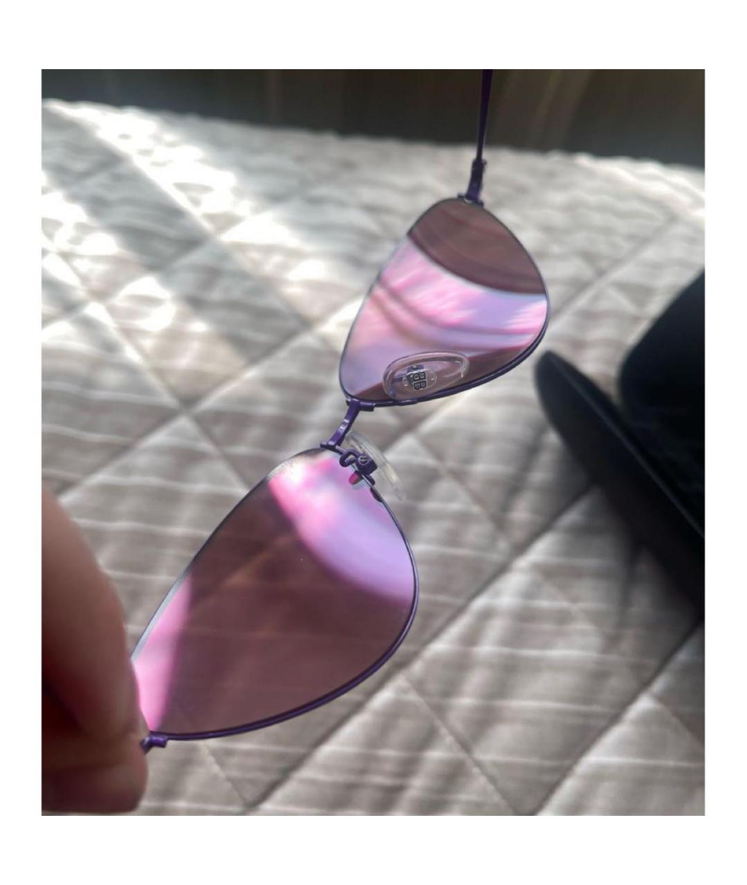 BALENCIAGA Фиолетовые металлические солнцезащитные очки, фото 2