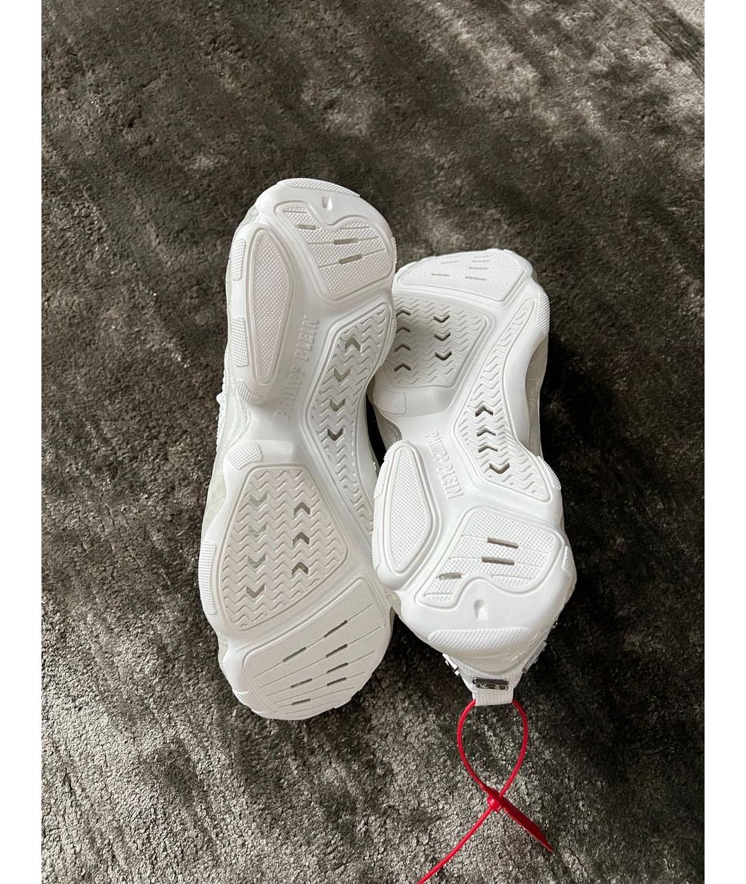 PHILIPP PLEIN Белые синтетические низкие кроссовки / кеды, фото 6