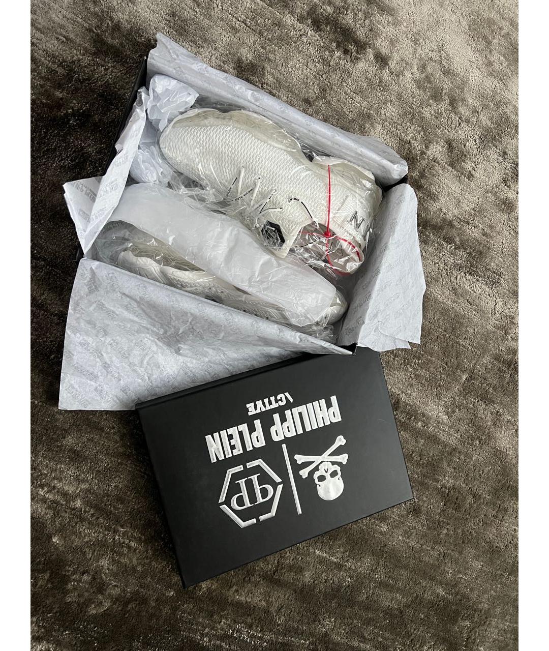 PHILIPP PLEIN Белые синтетические низкие кроссовки / кеды, фото 5