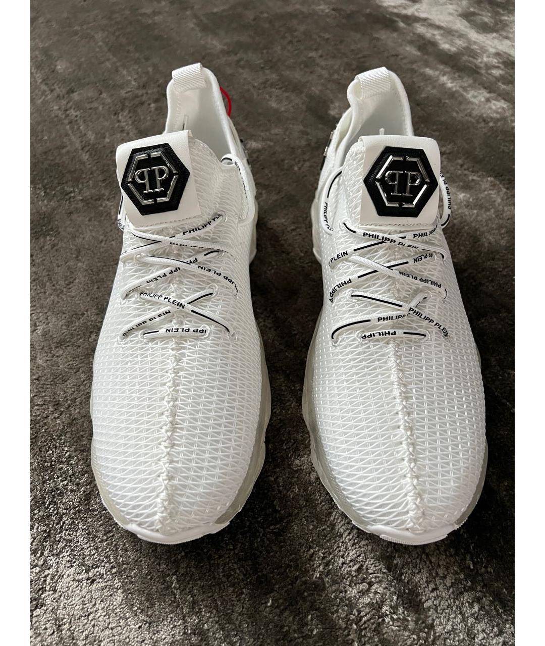 PHILIPP PLEIN Белые синтетические низкие кроссовки / кеды, фото 2