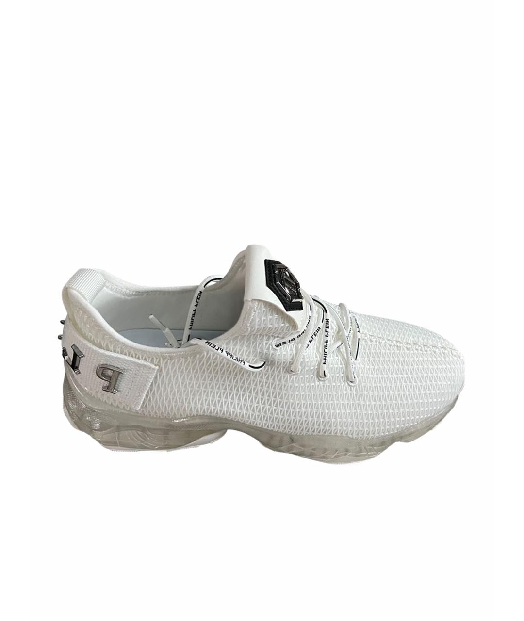 PHILIPP PLEIN Белые синтетические низкие кроссовки / кеды, фото 1