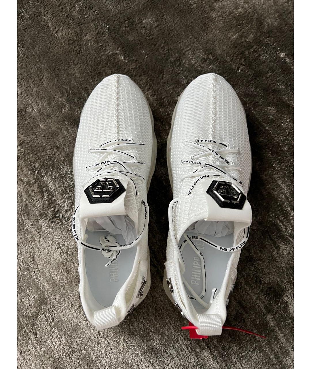 PHILIPP PLEIN Белые синтетические низкие кроссовки / кеды, фото 3