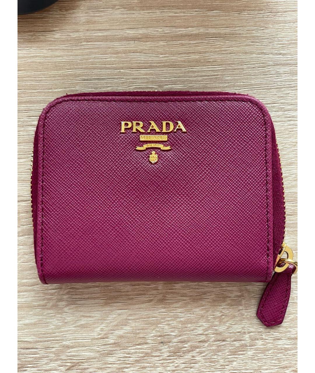 PRADA Фуксия кожаный кошелек, фото 6