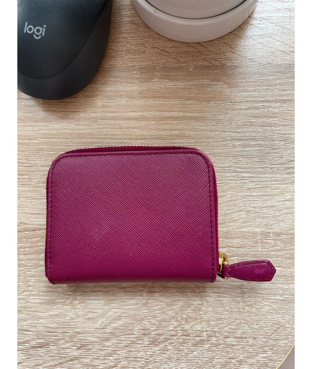 PRADA Фуксия кожаный кошелек, фото 5