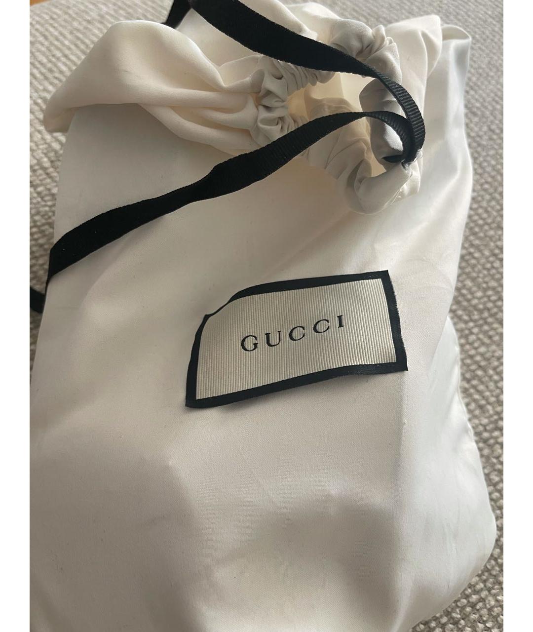 GUCCI Золотые кожаные мюли, фото 8