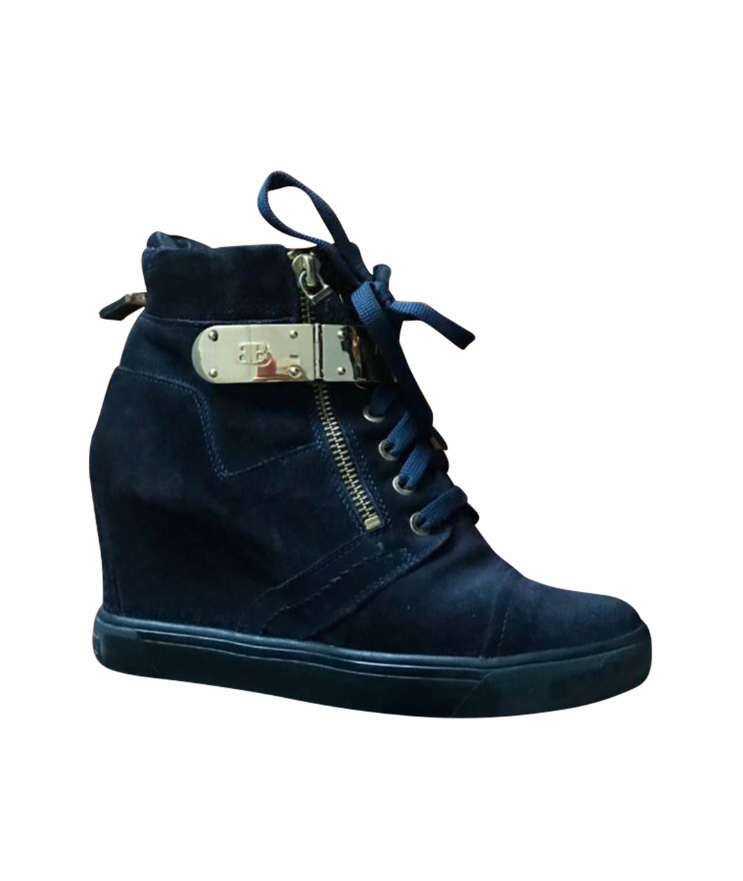 BALDININI Темно-синие замшевые ботинки, фото 1