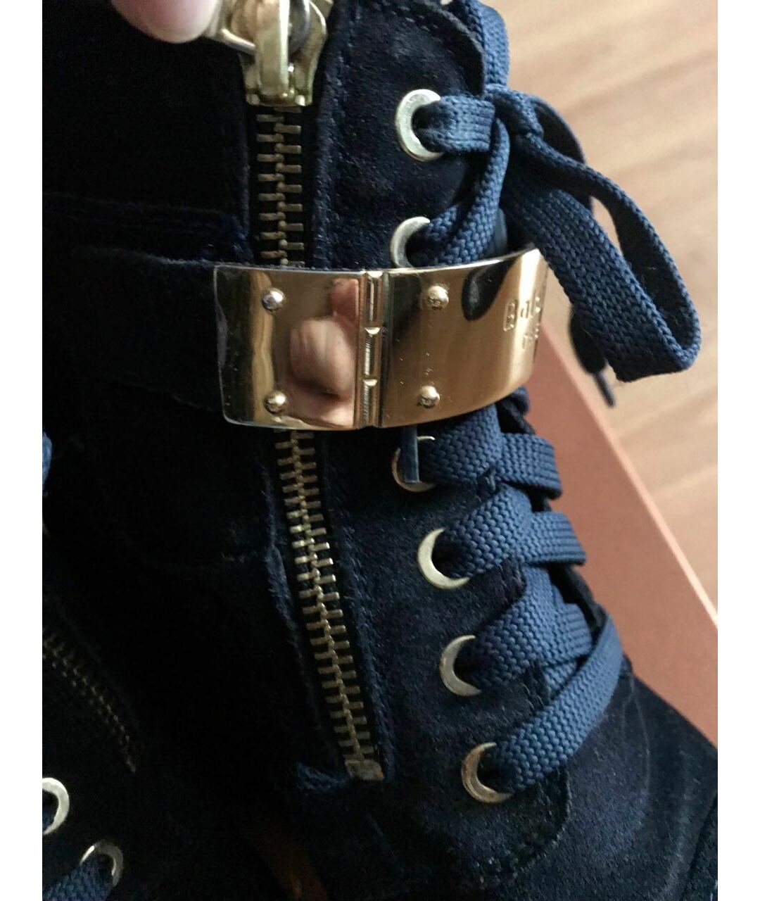BALDININI Темно-синие замшевые ботинки, фото 6