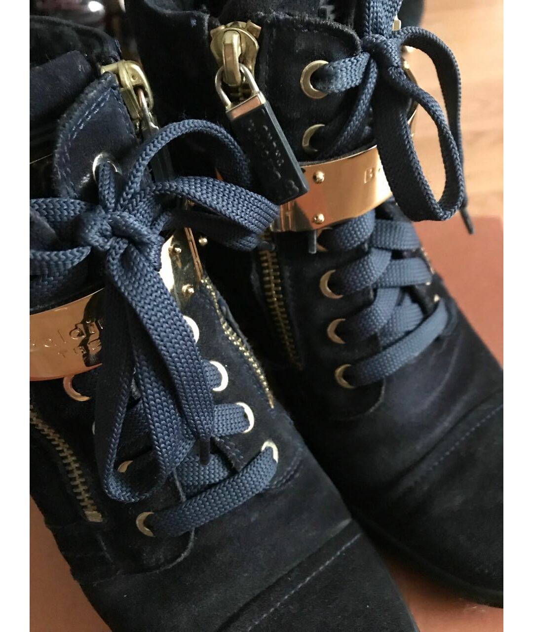 BALDININI Темно-синие замшевые ботинки, фото 4