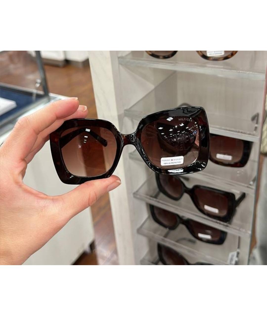 TOMMY HILFIGER Коричневые пластиковые солнцезащитные очки, фото 9