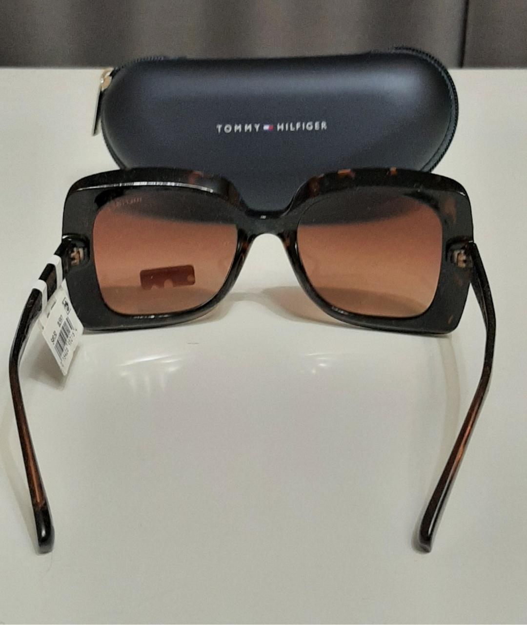 TOMMY HILFIGER Коричневые пластиковые солнцезащитные очки, фото 7