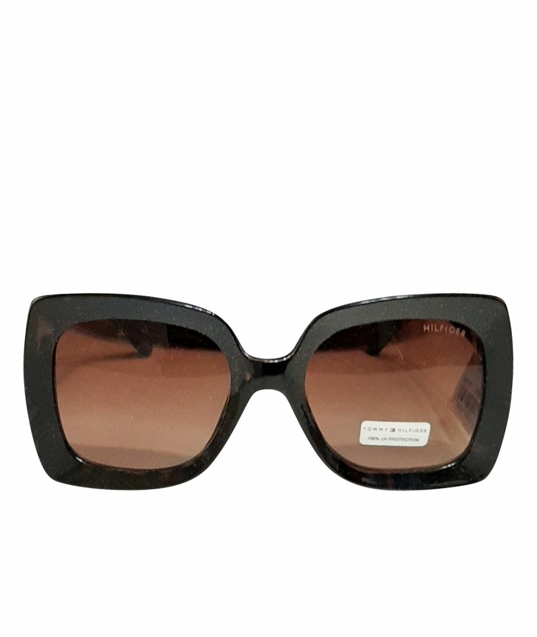 TOMMY HILFIGER Коричневые пластиковые солнцезащитные очки, фото 1