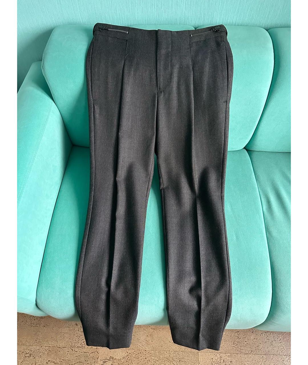 EMPORIO ARMANI Антрацитовые прямые брюки, фото 9