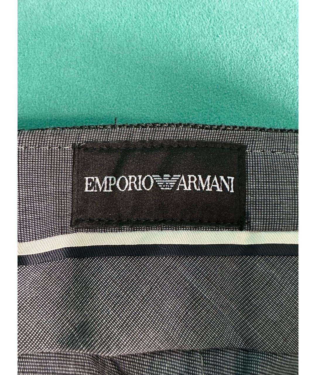 EMPORIO ARMANI Антрацитовые прямые брюки, фото 7