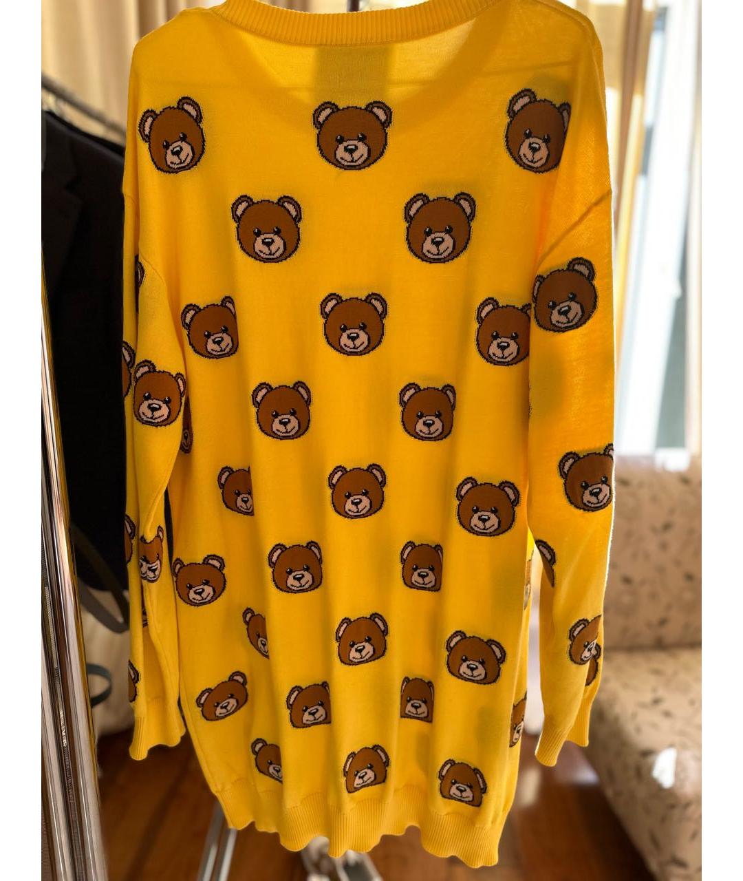 MOSCHINO Желтый хлопковый джемпер / свитер, фото 2