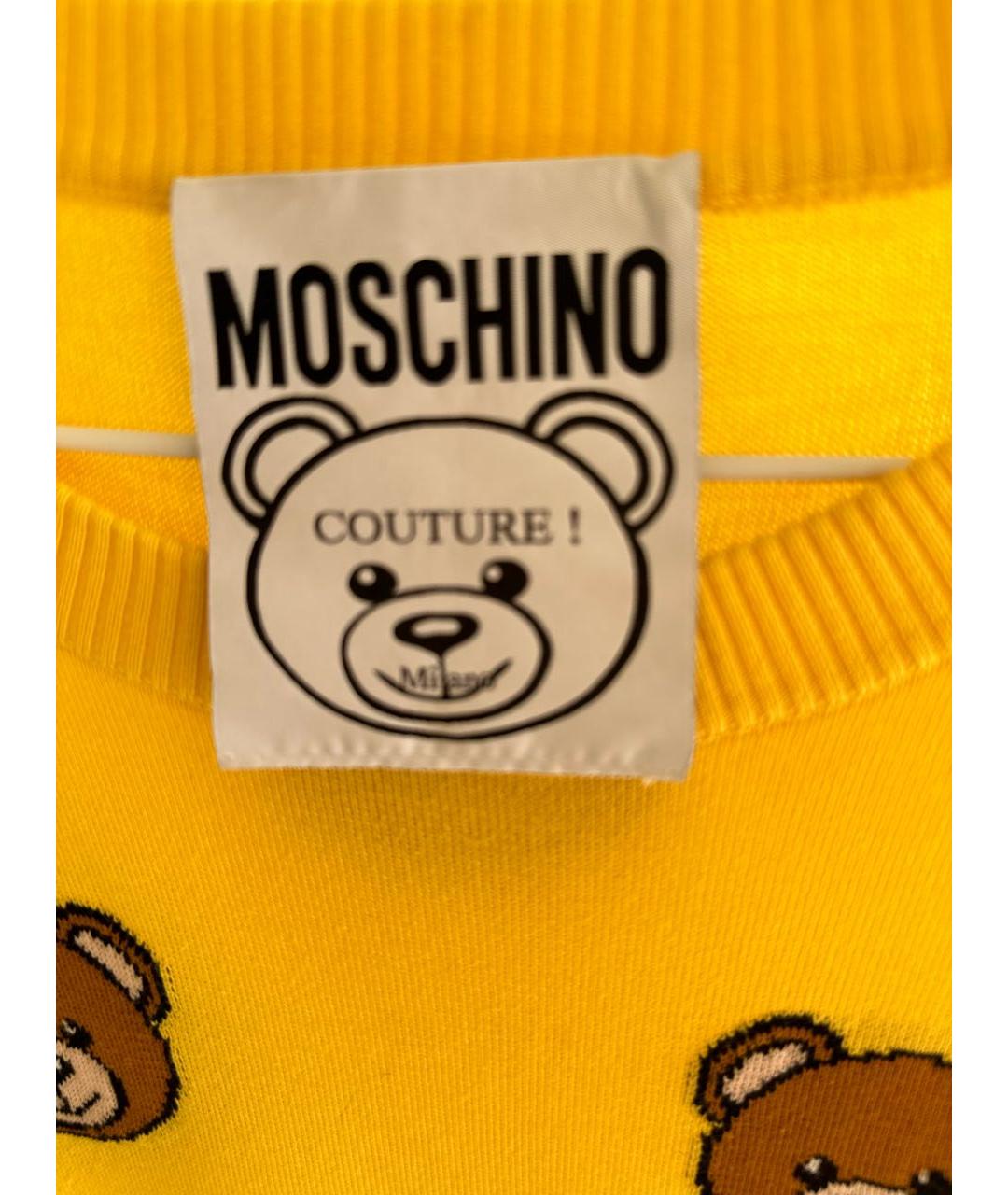 MOSCHINO Желтый хлопковый джемпер / свитер, фото 3