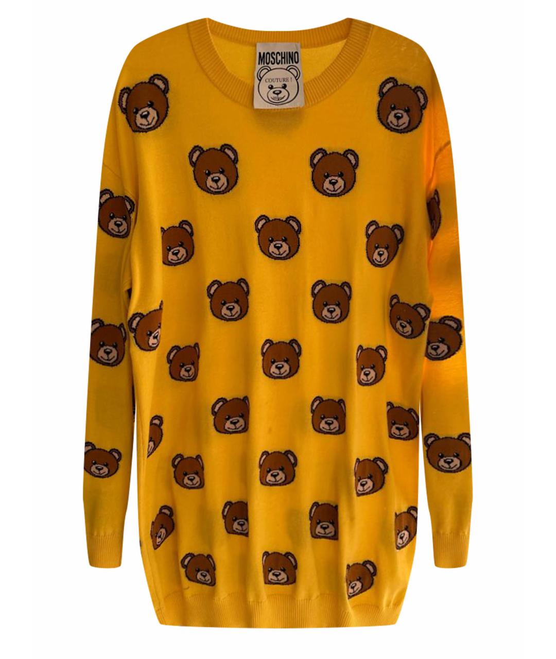 MOSCHINO Желтый хлопковый джемпер / свитер, фото 1