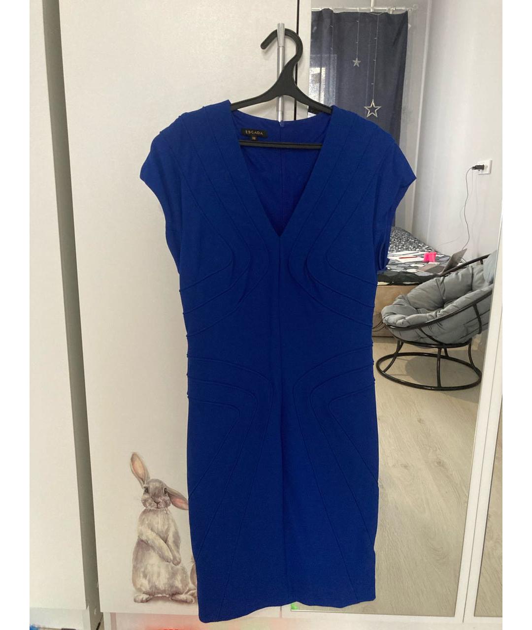 ESCADA Синее вискозное вечернее платье, фото 8