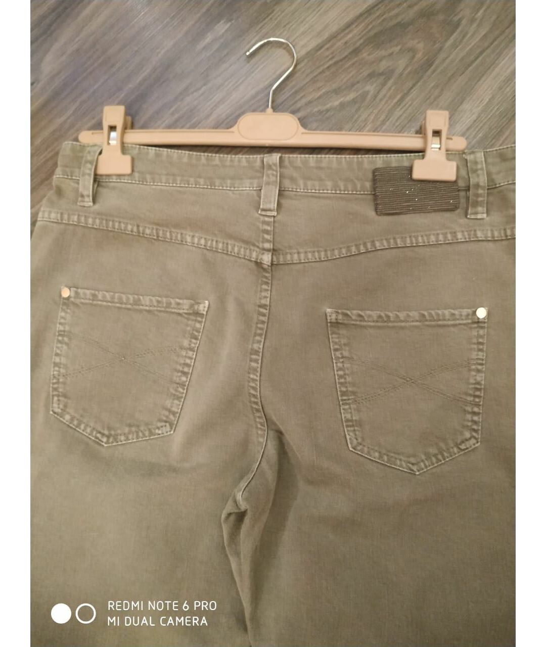 BRUNELLO CUCINELLI Хаки хлопко-эластановые джинсы слим, фото 4