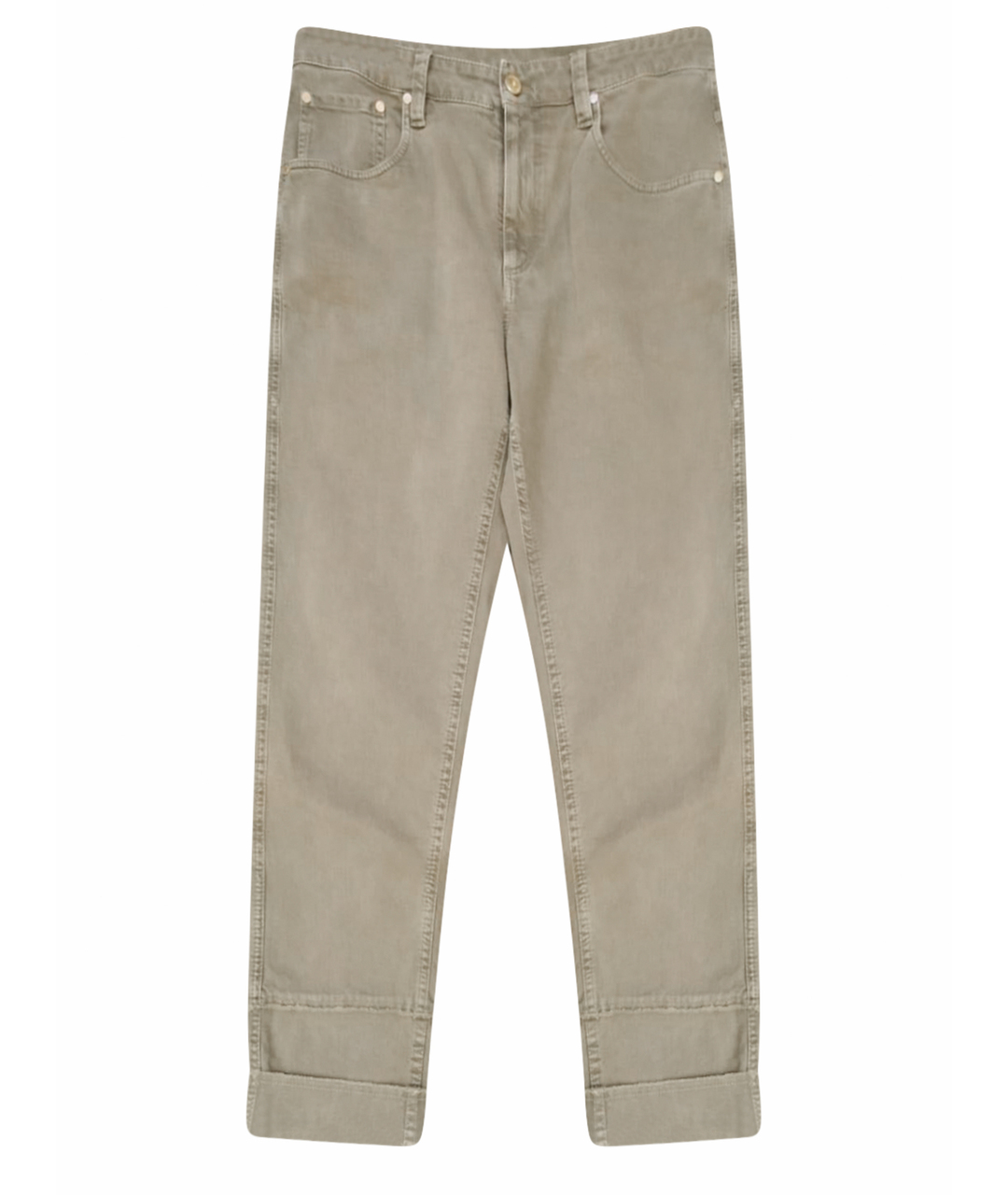 BRUNELLO CUCINELLI Хаки хлопко-эластановые джинсы слим, фото 1