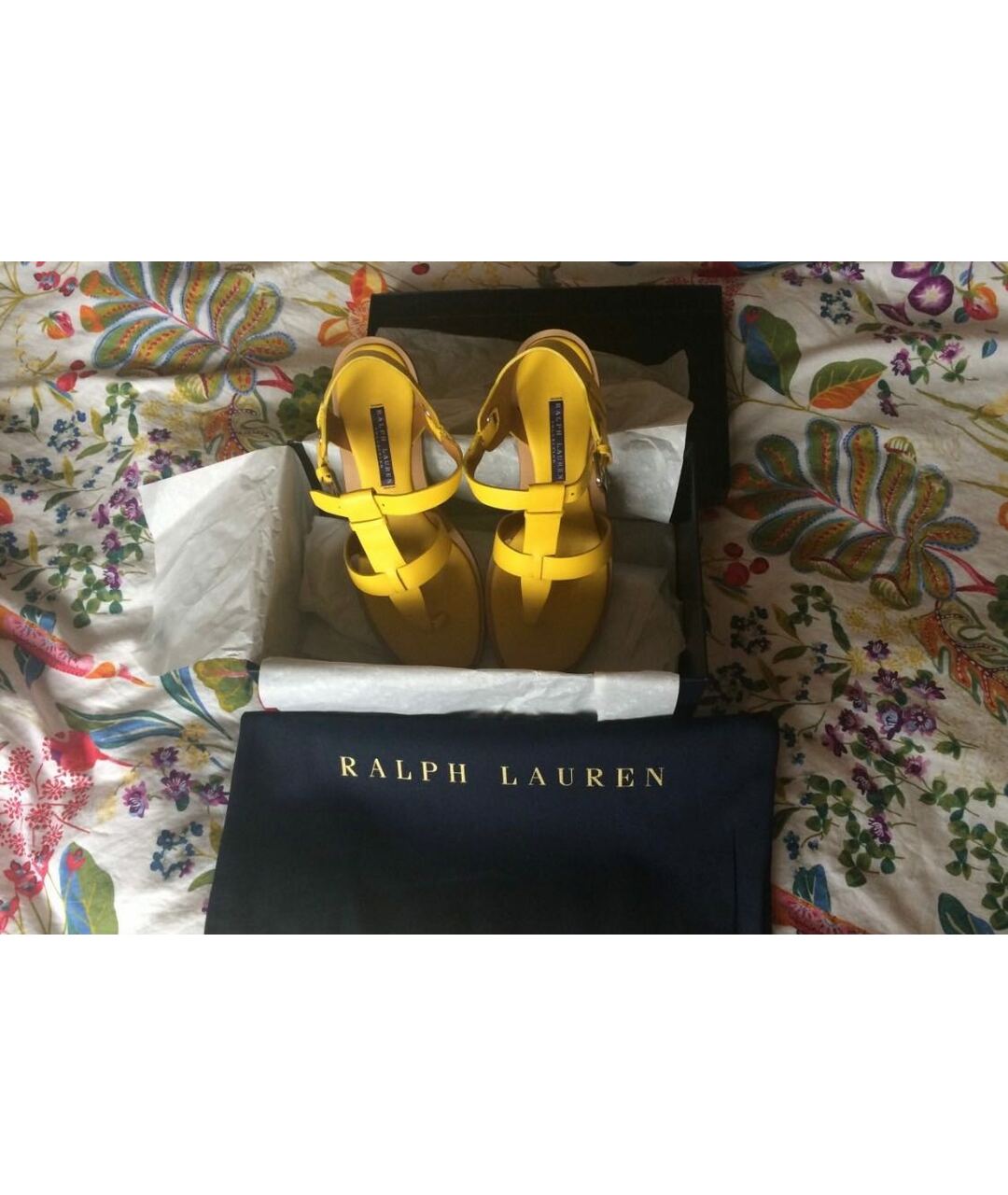 RALPH LAUREN COLLECTION Желтые кожаные сандалии, фото 2