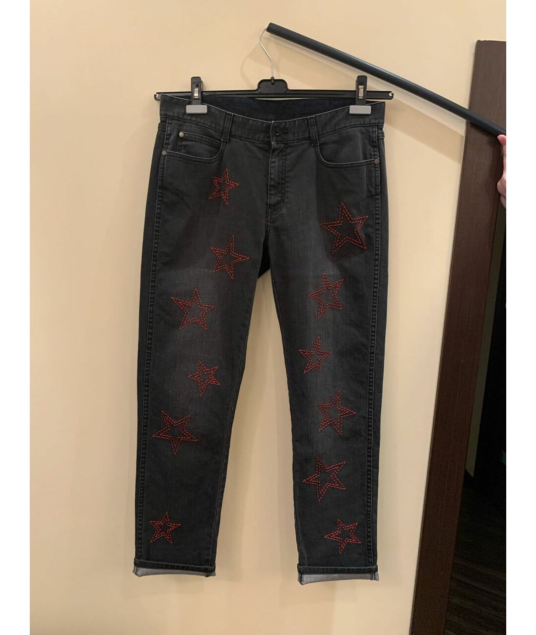 STELLA MCCARTNEY Черные хлопко-эластановые джинсы слим, фото 5