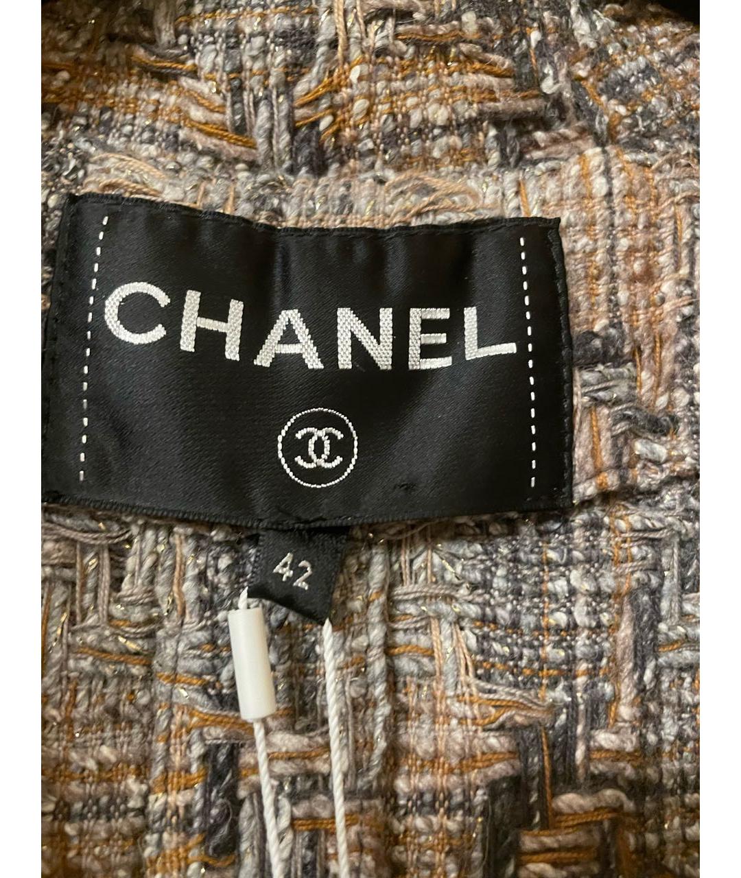 CHANEL Бежевое твидовое пальто, фото 3