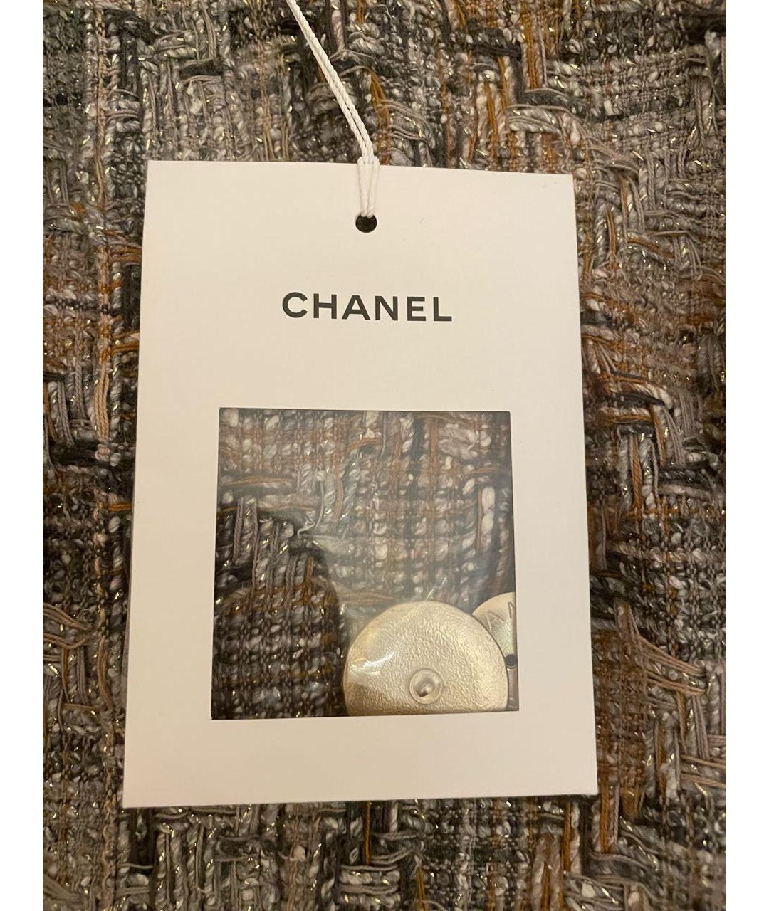 CHANEL Бежевое твидовое пальто, фото 6