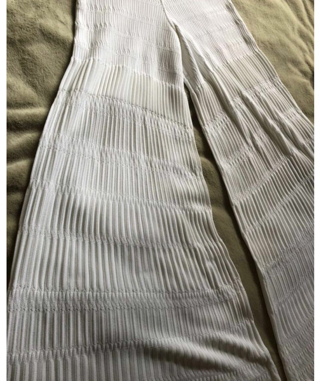 ALAIA Белые вискозные прямые брюки, фото 6