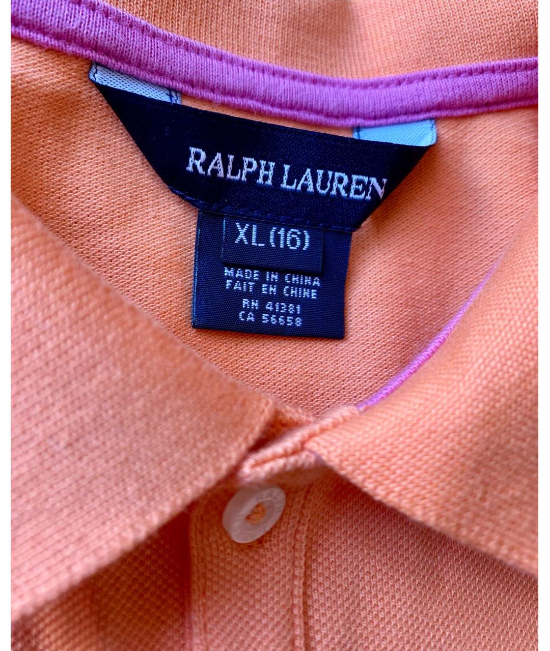 RALPH LAUREN Оранжевый хлопковый детская футболка / топ, фото 2