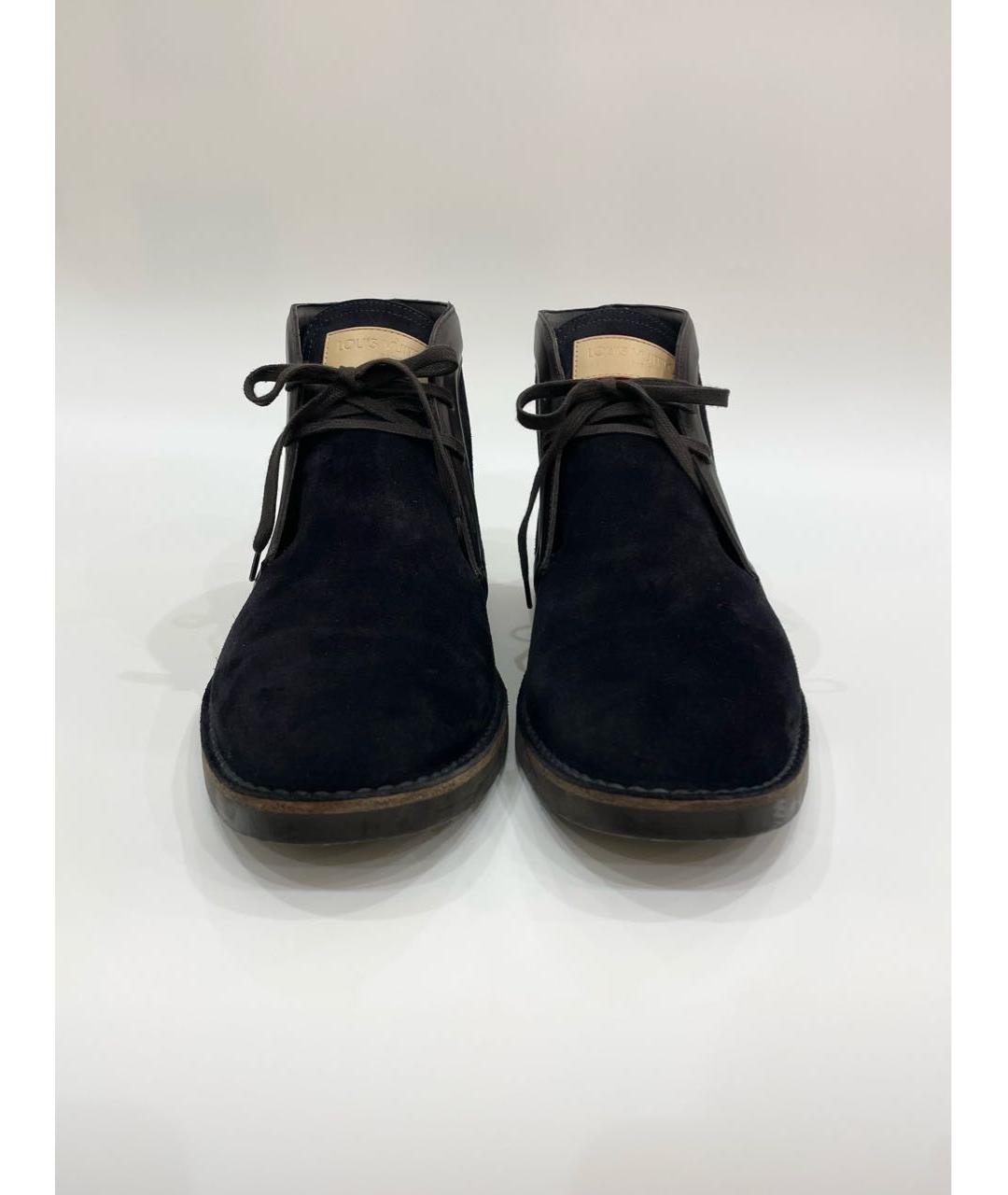 LOUIS VUITTON PRE-OWNED Темно-синие замшевые высокие ботинки, фото 2
