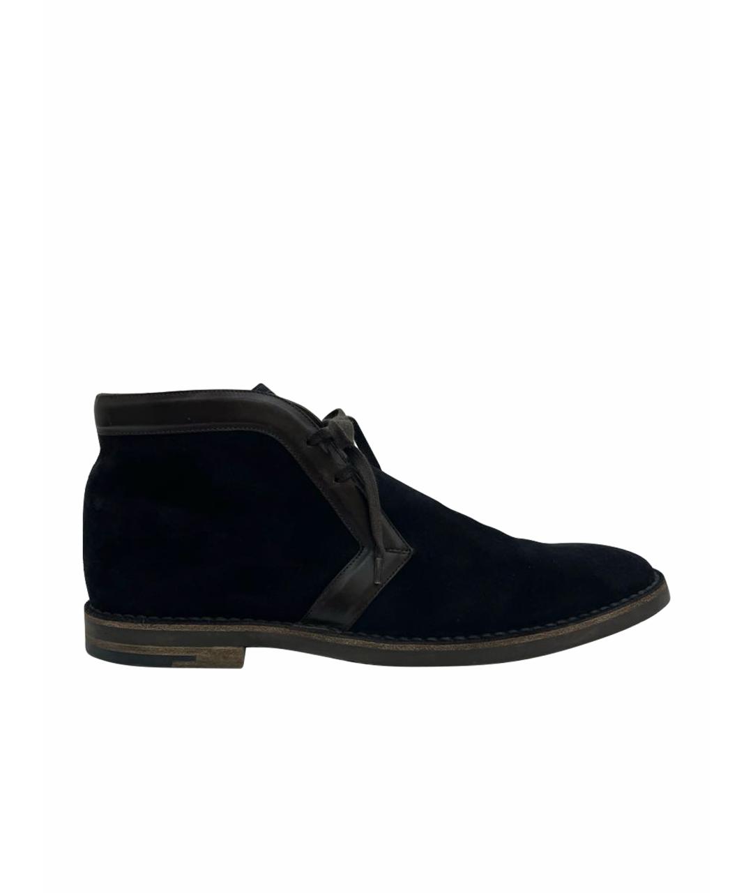 LOUIS VUITTON PRE-OWNED Темно-синие замшевые высокие ботинки, фото 1