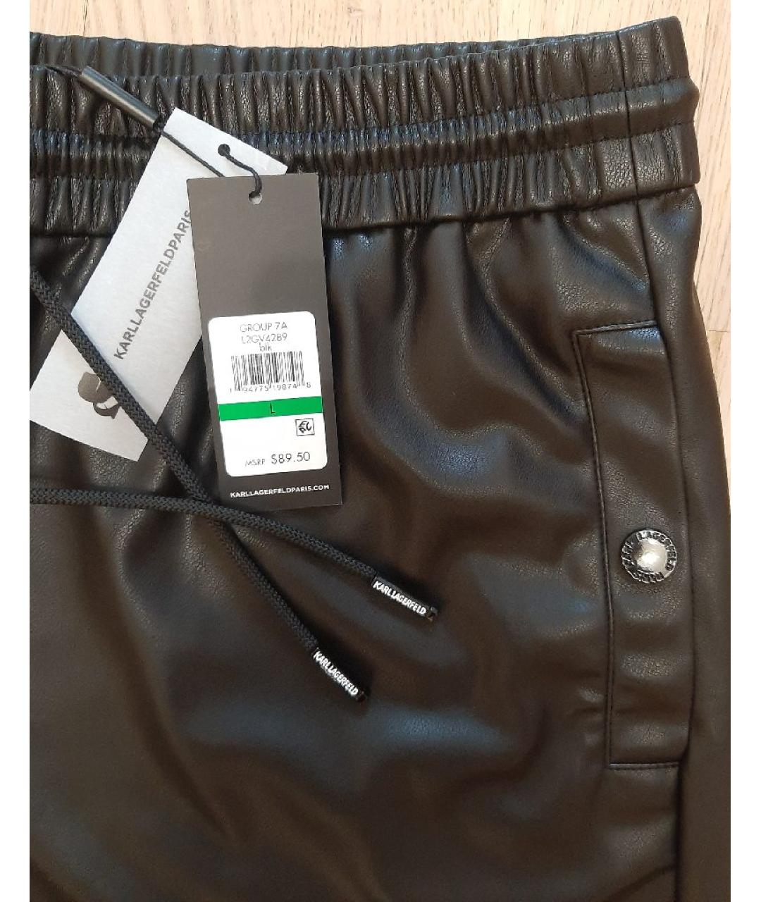 KARL LAGERFELD Черные полиуретановые шорты, фото 3