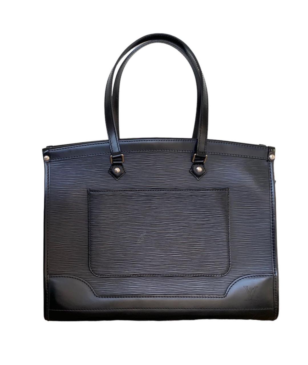 LOUIS VUITTON Черная кожаная сумка тоут, фото 1