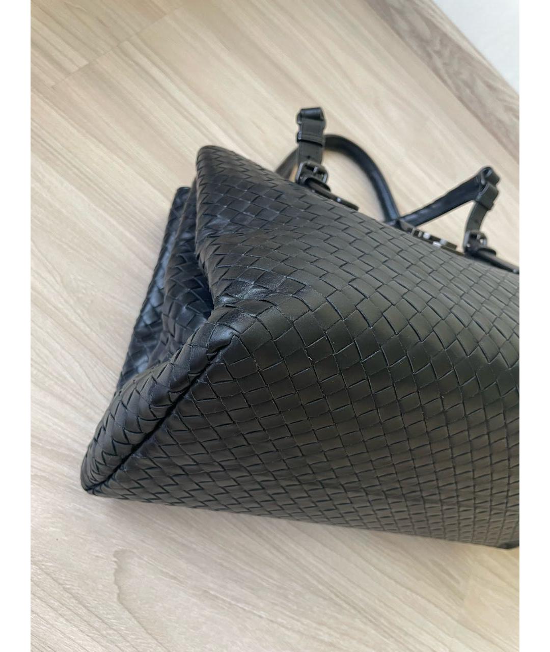 BOTTEGA VENETA Черная кожаная сумка с короткими ручками, фото 3